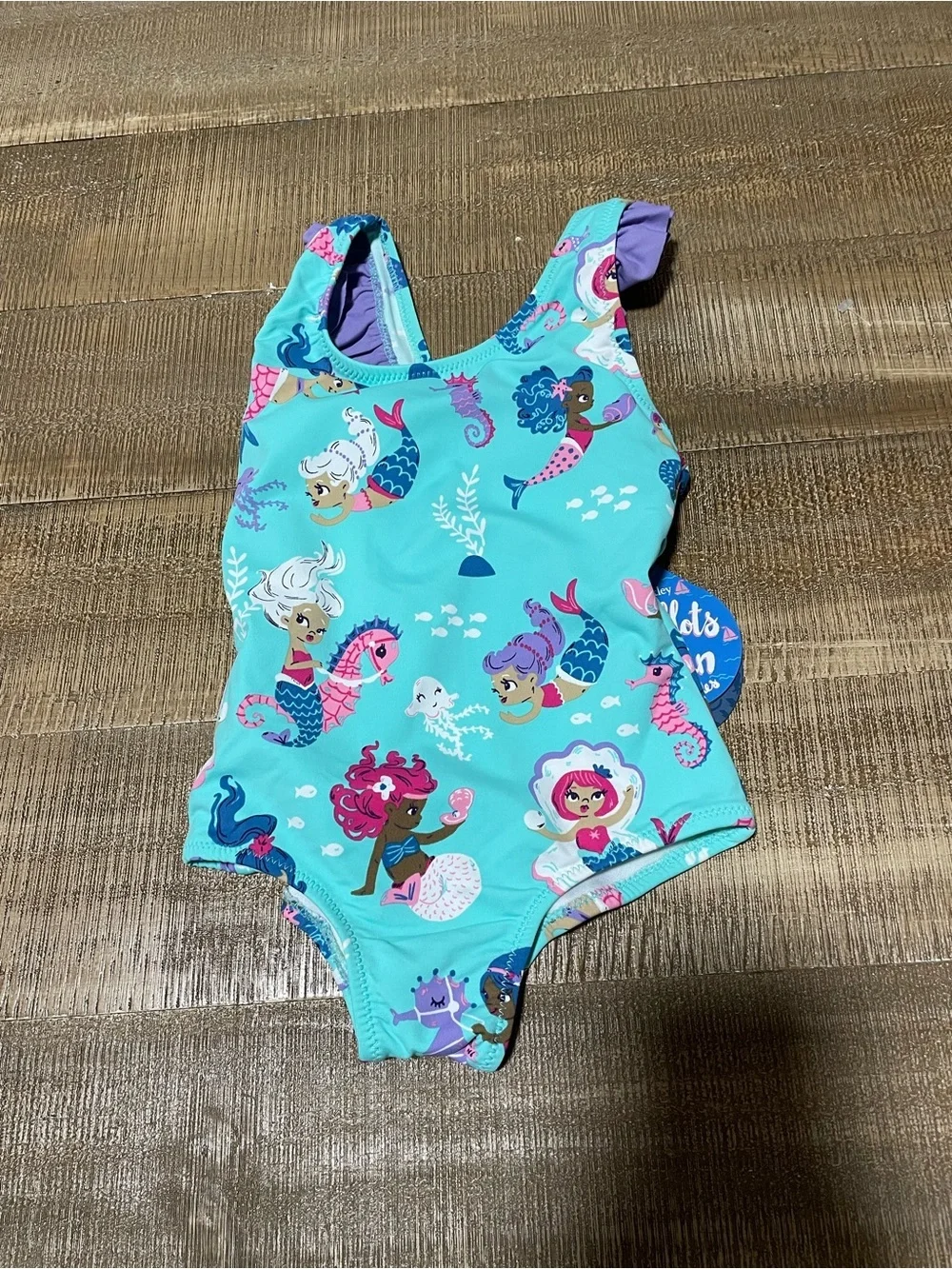 Hatley Toddler Girls' Turquoise Mermaid Print One-Piece Swimsuit - Kids Swim NeW